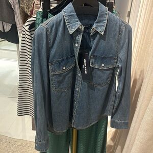 Veronica Beard Noah Denim Button Down Shirt